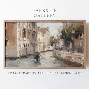 Vintage Venice Samsung Frame TV Art, Venice Canals Oil Painting for Frame TV, Instant Neutral Frame Décor Download