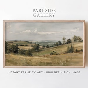 Samsung Frame TV Art, Vintage English Countryside Painting, European Landscape Oil Painting for Frame TV, Digital Download