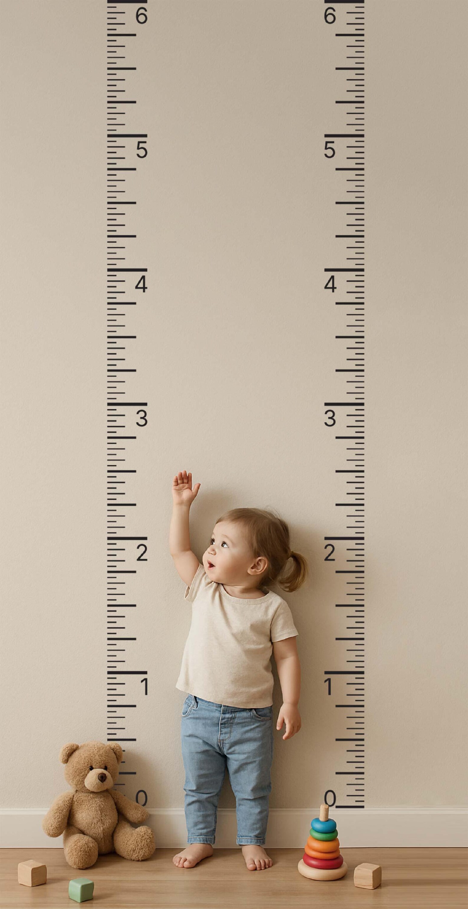 Removable Growth Chart Ruler Decal - Children's Vinyl Wall Decal Height ...