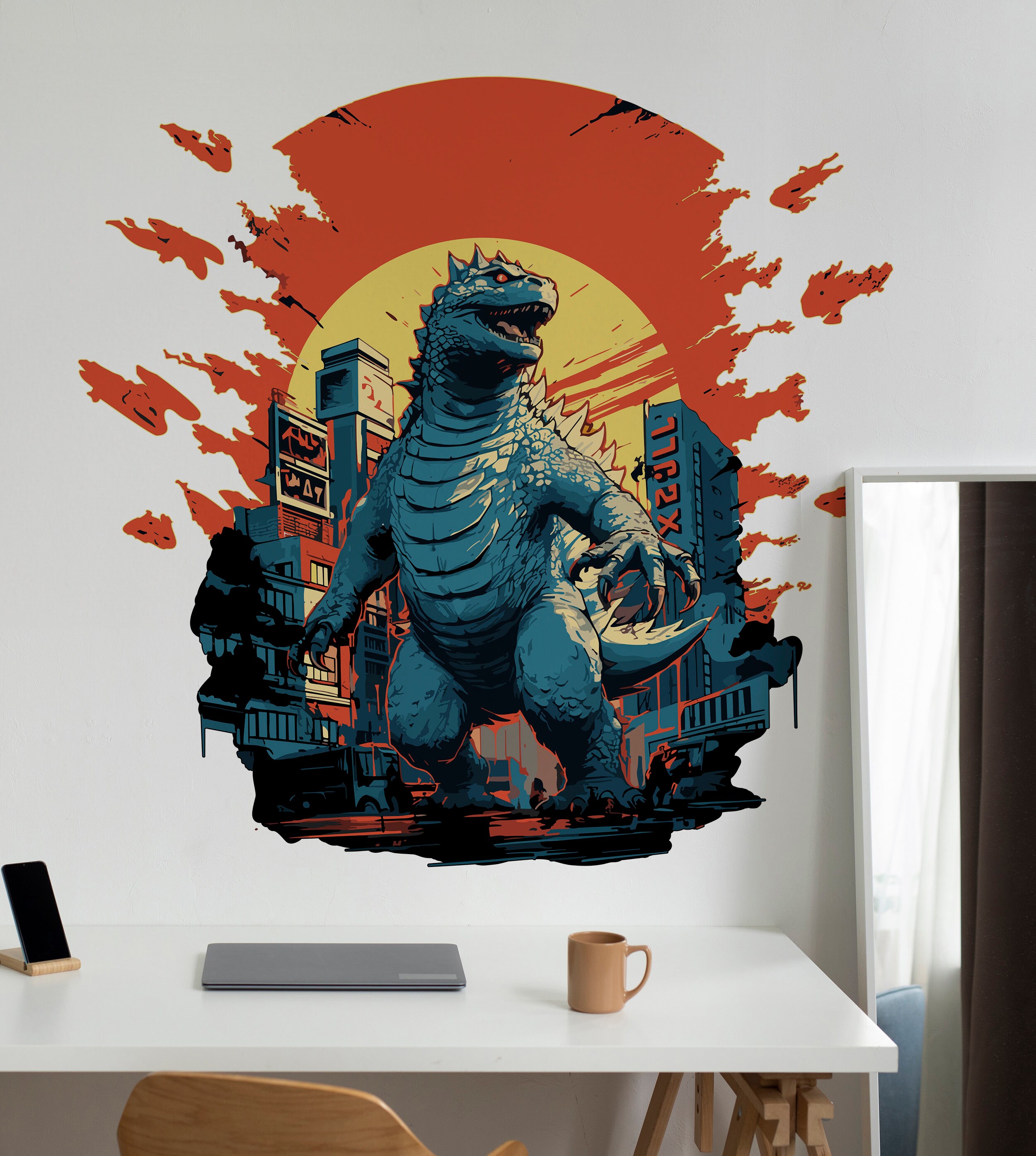 Tokyo City Wall Decal Godzilla Wall Decal Kaiju Wall Art Godzilla Wall
