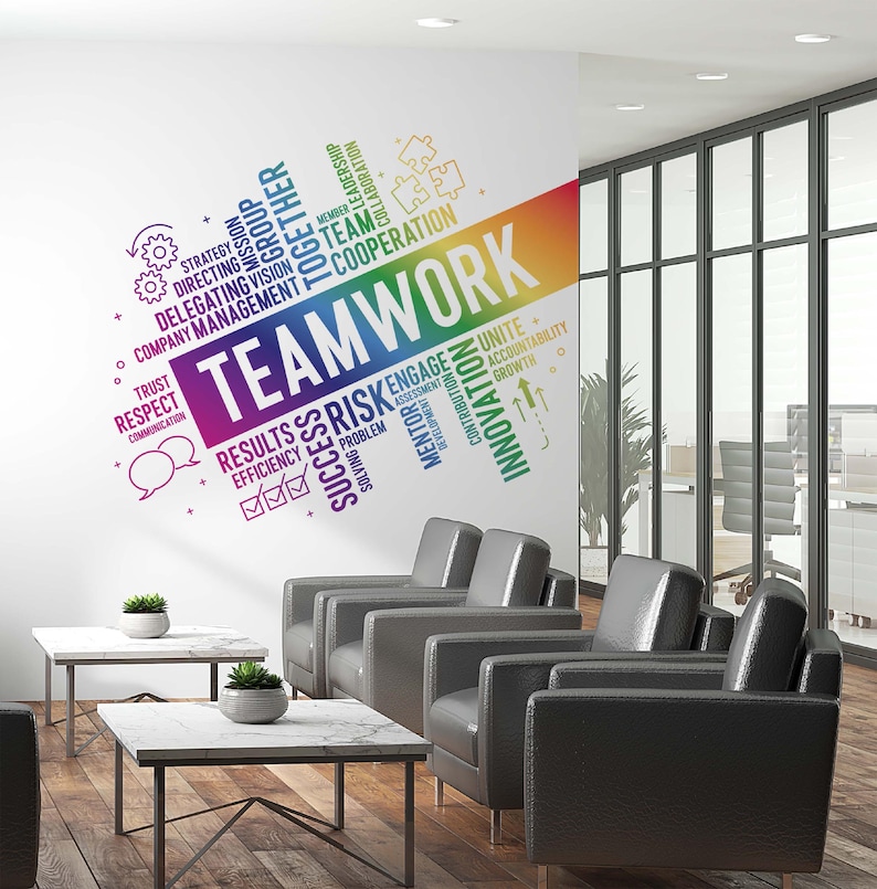 Removable Teamwork Wall Decal Motivational Quote Wall Sticker Company ...