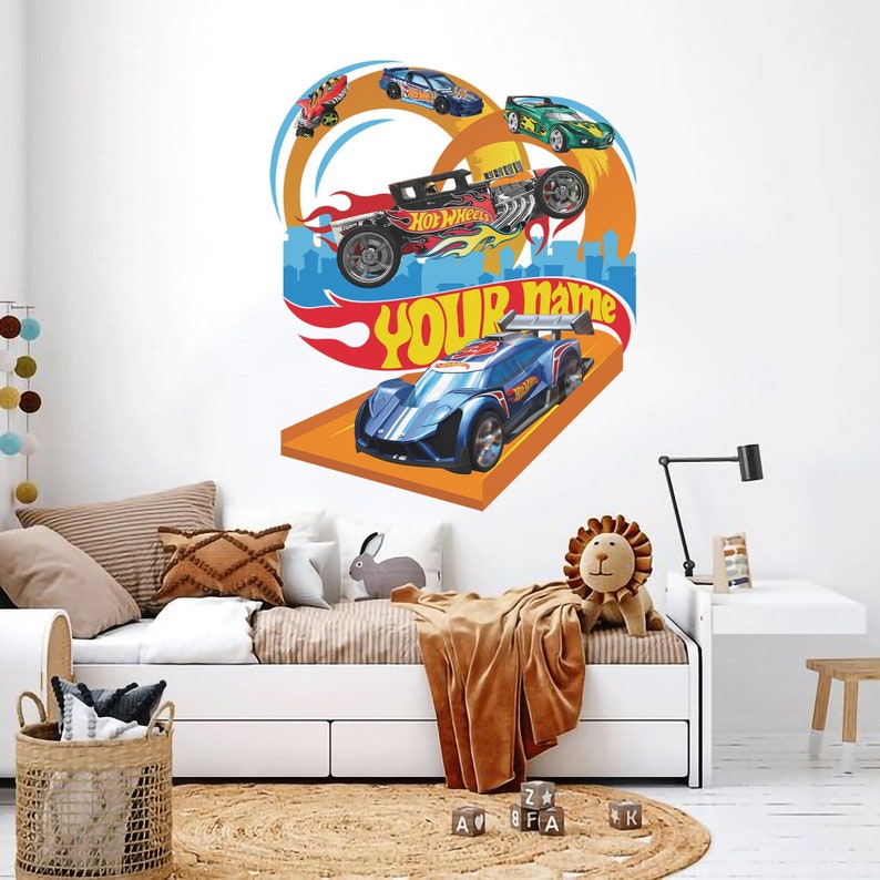 Hot Wheels Racing Cars Wall Decal for Kids Room Decor (44"x54") - Etsy