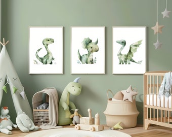 Nursery Dinosaur Print, Dinosaur Nursery Print, Dinosaur Wall Art, Dinosaur Art, Triceratops Print, Triceratops Print, Dinosaur Nursery