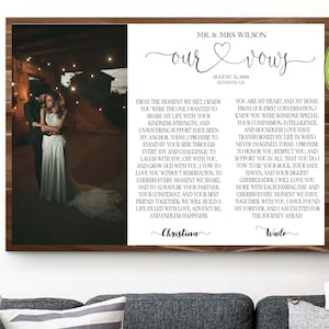 Couple Wedding Vows, His and Hers Wedding Vows Wall Art Print Template Instant Download, Anniversary Gift, Wedding Gift, 1st anniversary