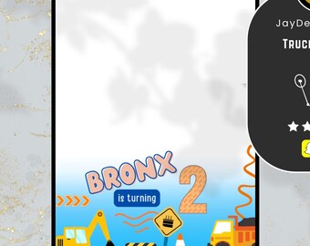 Trucks Birthday Snapchat filter: Birthday filter, Trucks theme, construction trucks