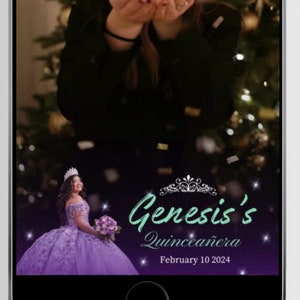 Quinceanera Birthday snapchat filter, Tiktok filter, Geofilter, personalized gift for her,Butterfly, Quinceanera theme, 15th birthday