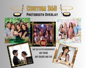 Custom 360 Photo Booth Overlay: Photobooth overlay, dslr booth, lumabooth, touchpix revospin (Digital) download