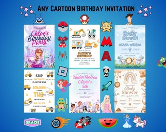 Custom Cartoon Birthday Invitation: Under the Sea, Baby Shower (Digital)