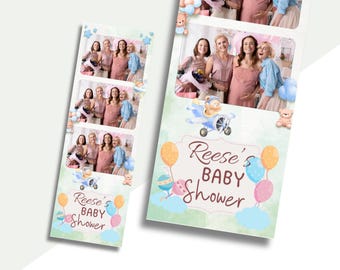Baby Shower Photobooth Template Bundle: 2x6 Strip (Digital Download, Canva) PT01