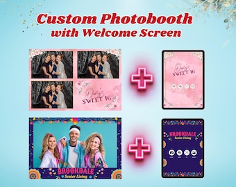 Custom Photobooth Overlay with Welcome Page (Digital Download), 360 booth template, DSLR booth, lumabooth touchspin