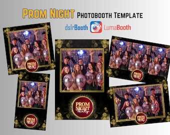 Prom Night Photobooth Template: 360 Spinner Overlay (PNG, PSD)