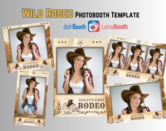 Wild Rodeo Photobooth Template: 360 Spinner Overlay (PNG, PSD)