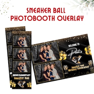 Sneaker Ball Photobooth Template: Gold Theme Overlay (Digital Download)