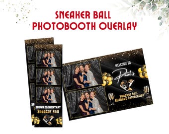 Sneaker Ball Photobooth Template: Gold Theme Overlay (Digital Download)