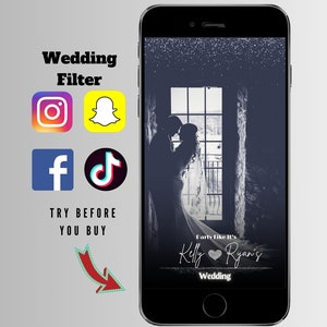 Silver Wedding snapchat filter, Tiktok filter, snapchat geofilter, personalized gift for her, white silver, 360 Photobooth Overlay template