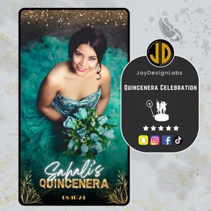 Floral Quinceanera Snapchat Filter: Custom Photobooth Overlay (Digital)