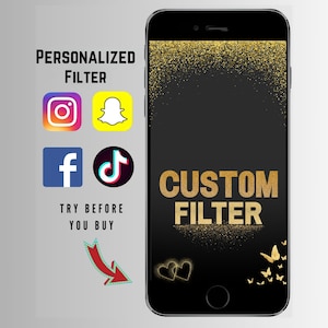 Personalized Snapchat Filter, Snapchat lens, Geofilter, personalized gift for her, graduate student back to school, white silver gold block