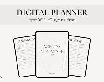 2024 Digitale Agenda / Planner portretversie, Digitale Planner, Gedateerde Digitale planner, GoodNotes planner, Notability planner, iPad Planner