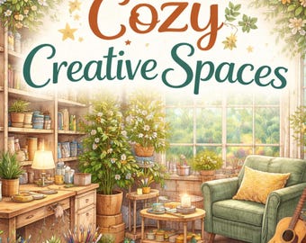 Cosy Creative Spaces Kleurboek | Ontspannende thuisscènes voor volwassenen | Leuke en gezellige digitale kleurplaten | Afdrukbare pdf