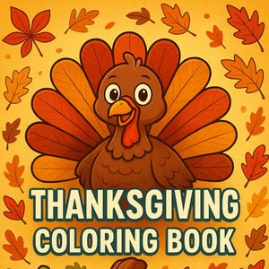 Libro da colorare per bambini dedicato al Ringraziamento / Pagine di attività divertenti per l'autunno e il tacchino / Colorare facilmente le festività autunnali