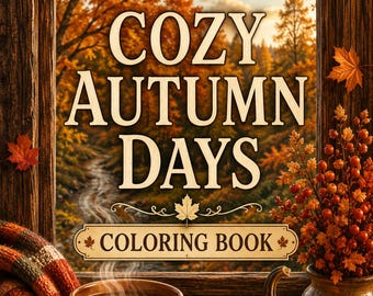 Cozy Autumn Coloring Book: Relaxing Fall Scenes (PDF Printable Pages