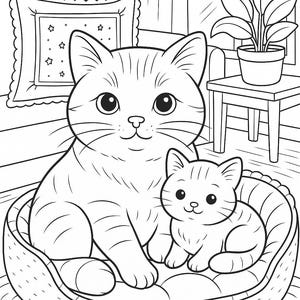 Cozy Cats Coloring Book: 27 Printable Pages for Cat Lovers (PDF Download) image 12