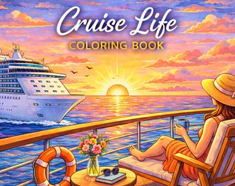 Kreuzfahrt Leben Malbuch, Ozean Urlaub Entspannung Seiten, Sommer Reise Aktivität Geschenk