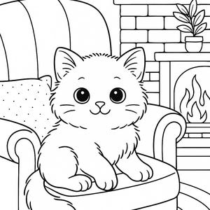 Cozy Cats Coloring Book: 27 Printable Pages for Cat Lovers (PDF Download) image 18