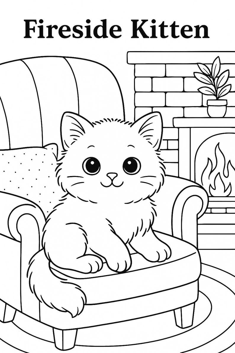 Cozy Cats Coloring Book: 27 Printable Pages for Cat Lovers (PDF Download) image 18