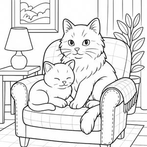 Cozy Cats Coloring Book: 27 Printable Pages for Cat Lovers (PDF Download) image 13