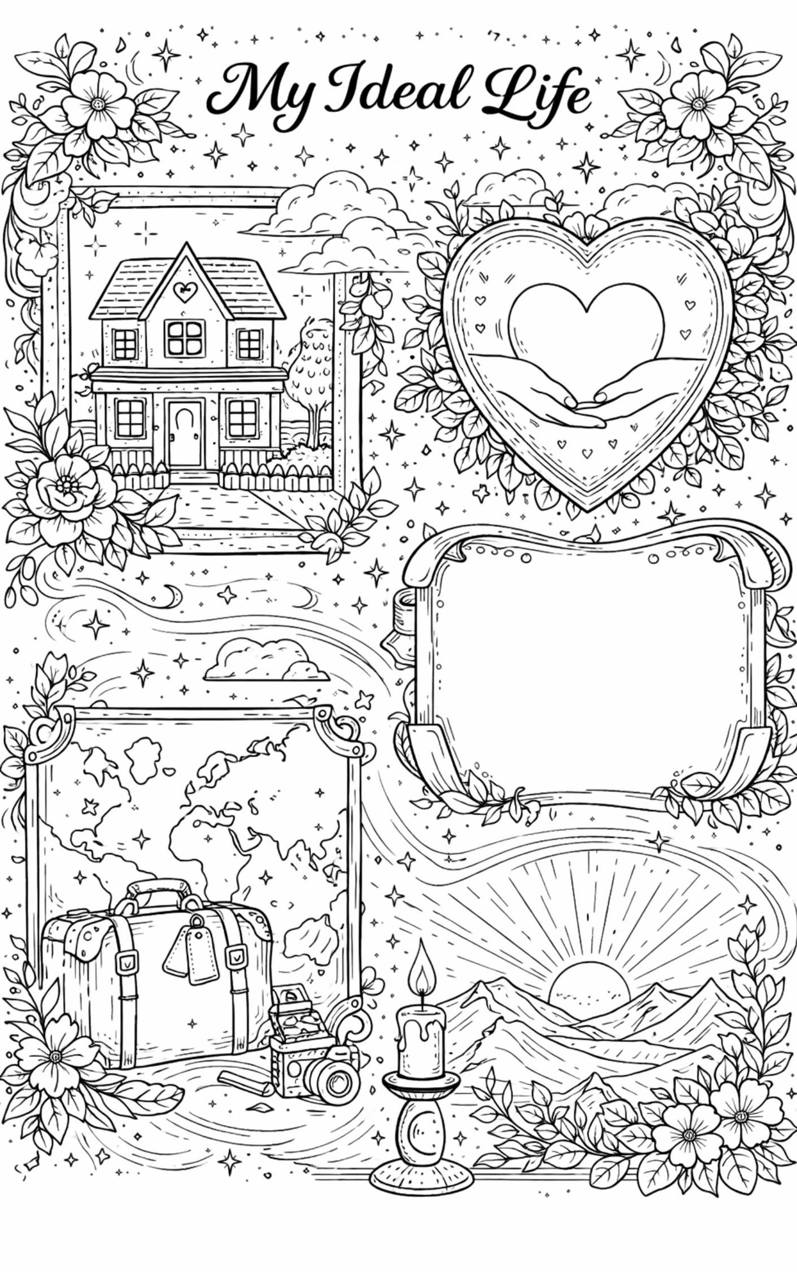 Vision Board Coloring Book for Adults | Goal Setting & Manifestation ...