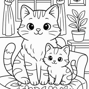 Cozy Cats Coloring Book: 27 Printable Pages for Cat Lovers (PDF Download) image 16