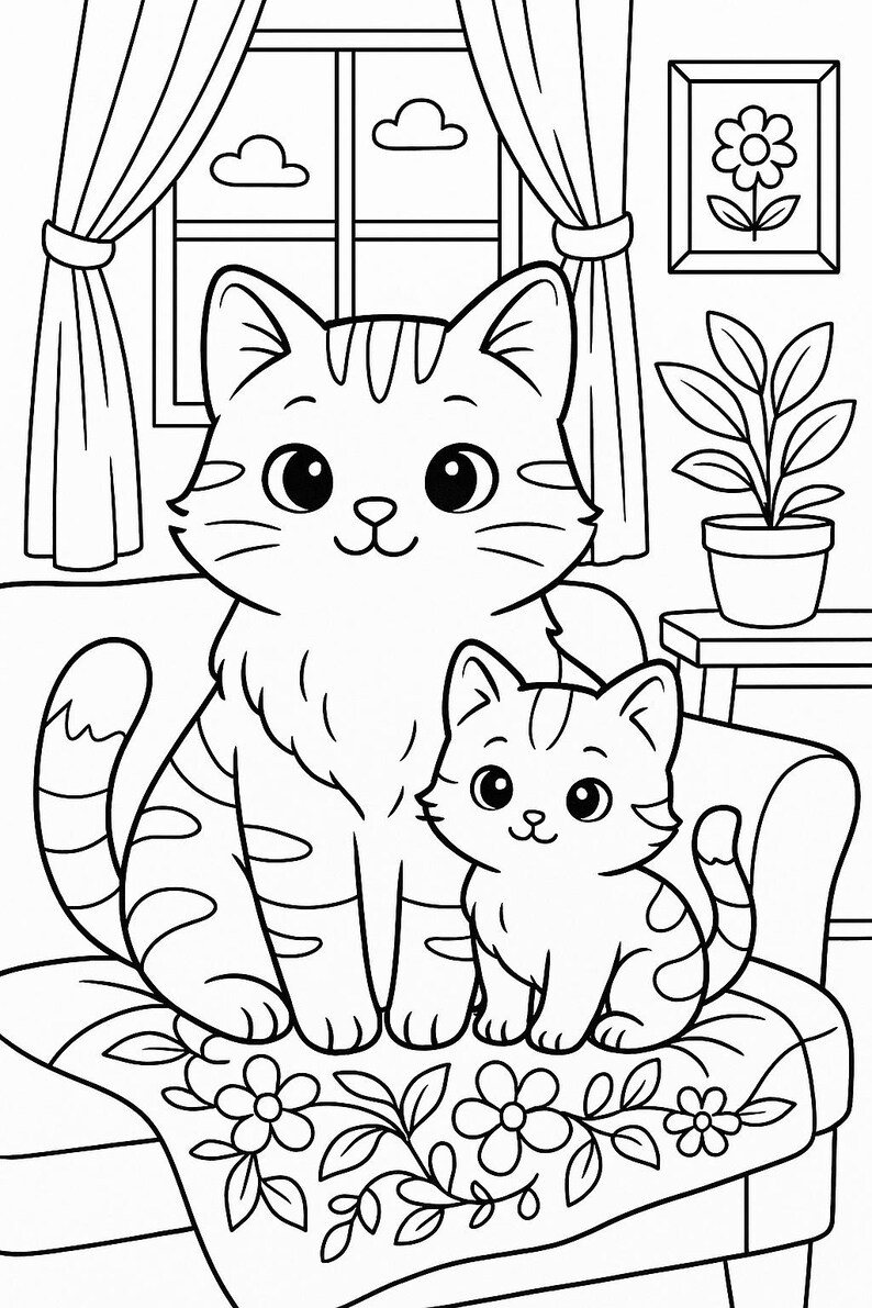 Cozy Cats Coloring Book: 27 Printable Pages for Cat Lovers (PDF Download) image 16