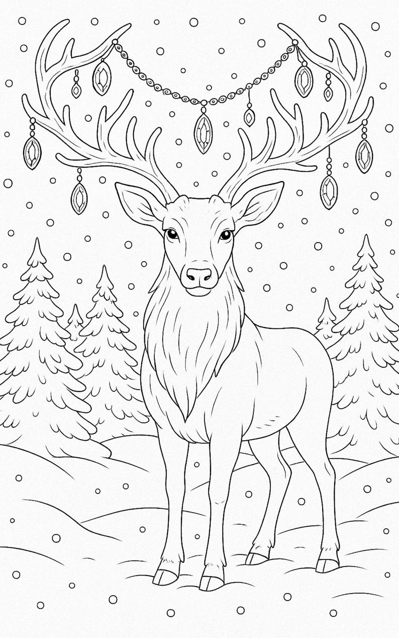 Fantasy Winter Coloring Pages | Fairies, Dragons, Castles (digital ...