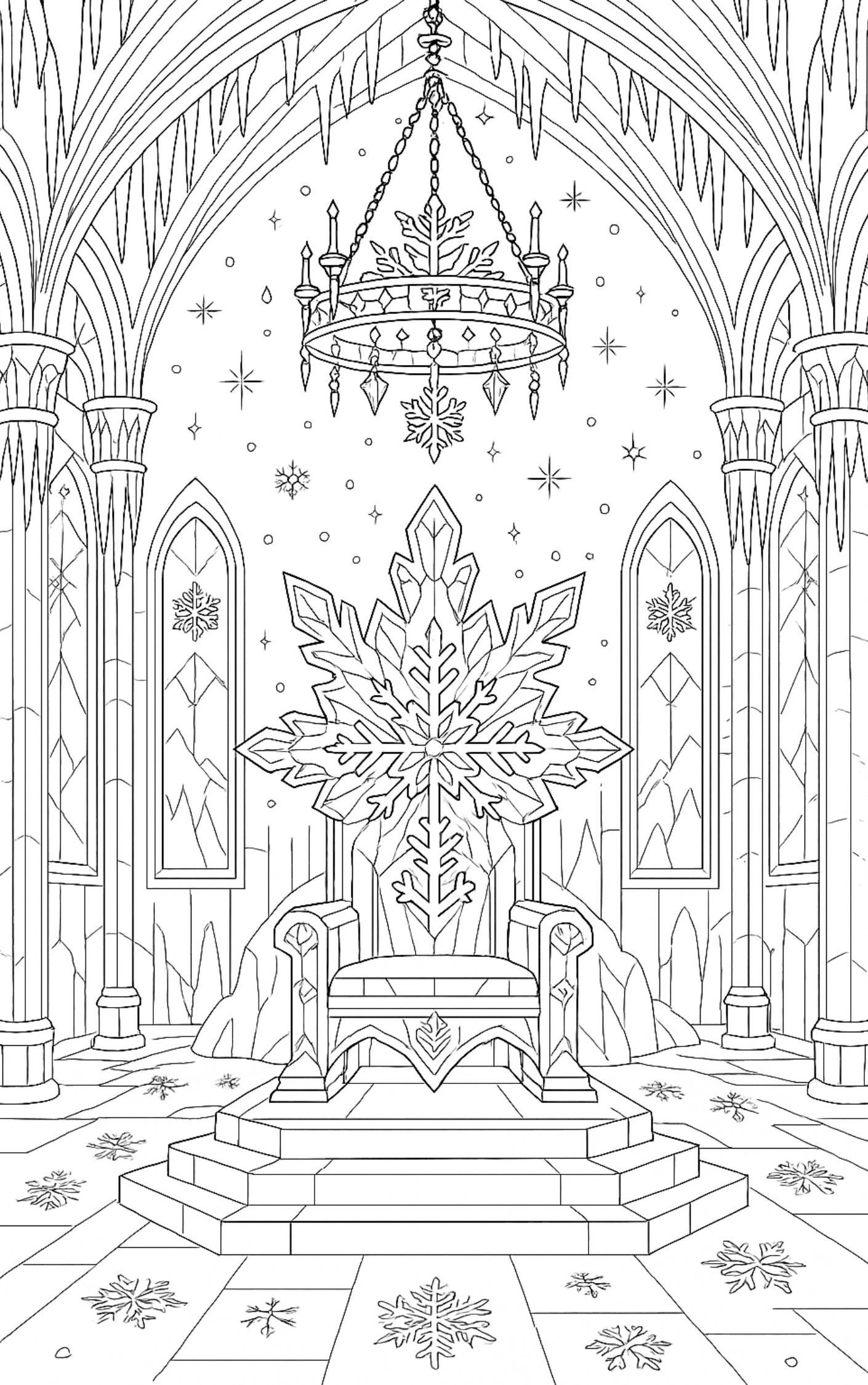 Fantasy Winter Coloring Pages | Fairies, Dragons, Castles (digital ...