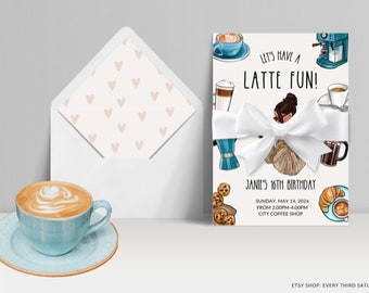 LATTE FUN COFFEE invitation envelope liner