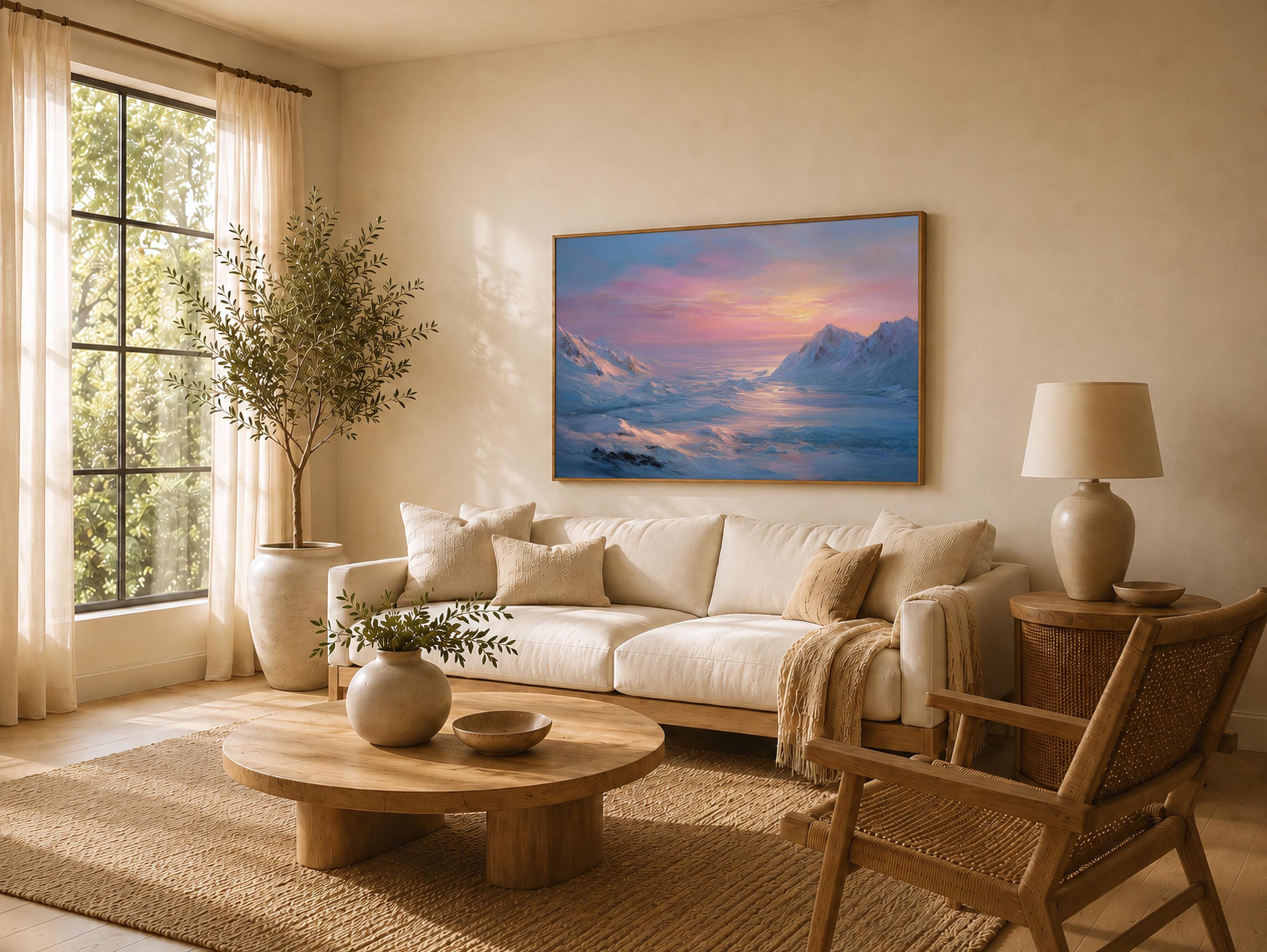 Printable Kenai Fjords National Park Sunset Painting, Harding