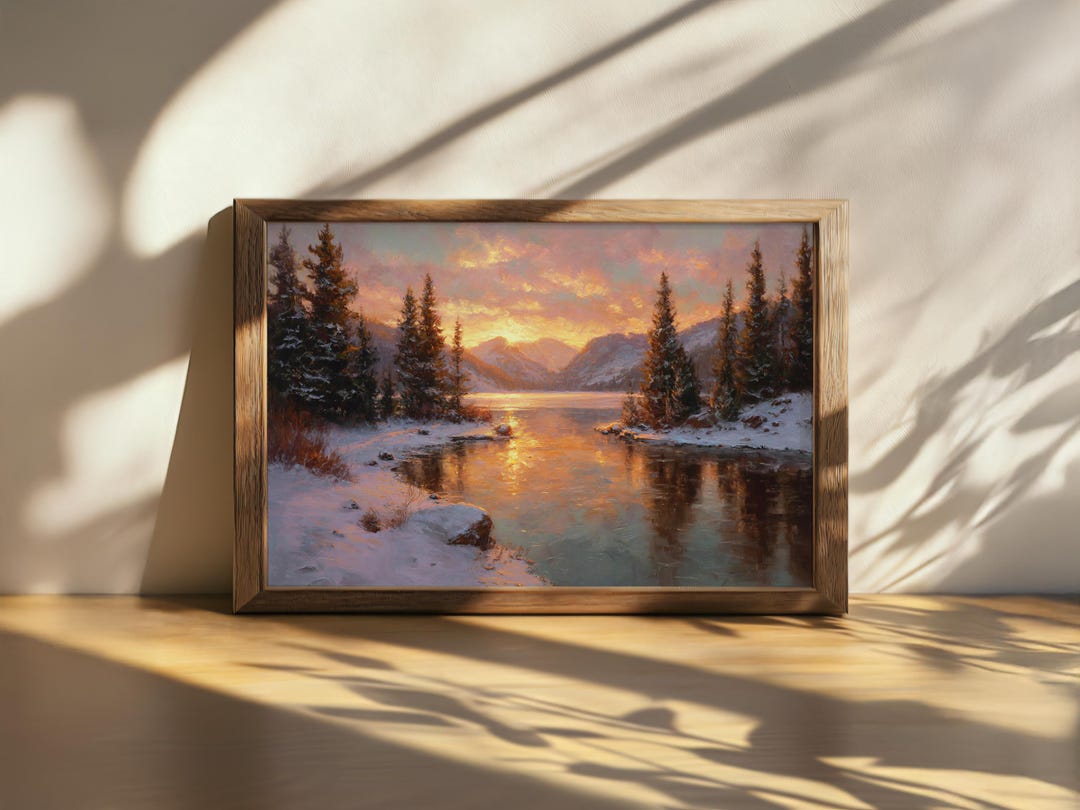 Printable Bear Lake Sunset Painting, Rocky Mountain National Park Wall ...