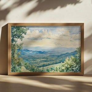 Shenandoah National Park Painting, Blue Ridge Mountain Wall Art, Virginia Appalachian Mountain Artwork, Summer Forest Nature Landscape Print