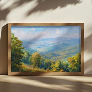Shenandoah National Park Painting, Blue Ridge Parkway Wall Art, Virginia Summer Mountain Art, Appalachian Range Forest Nature Landscape Art