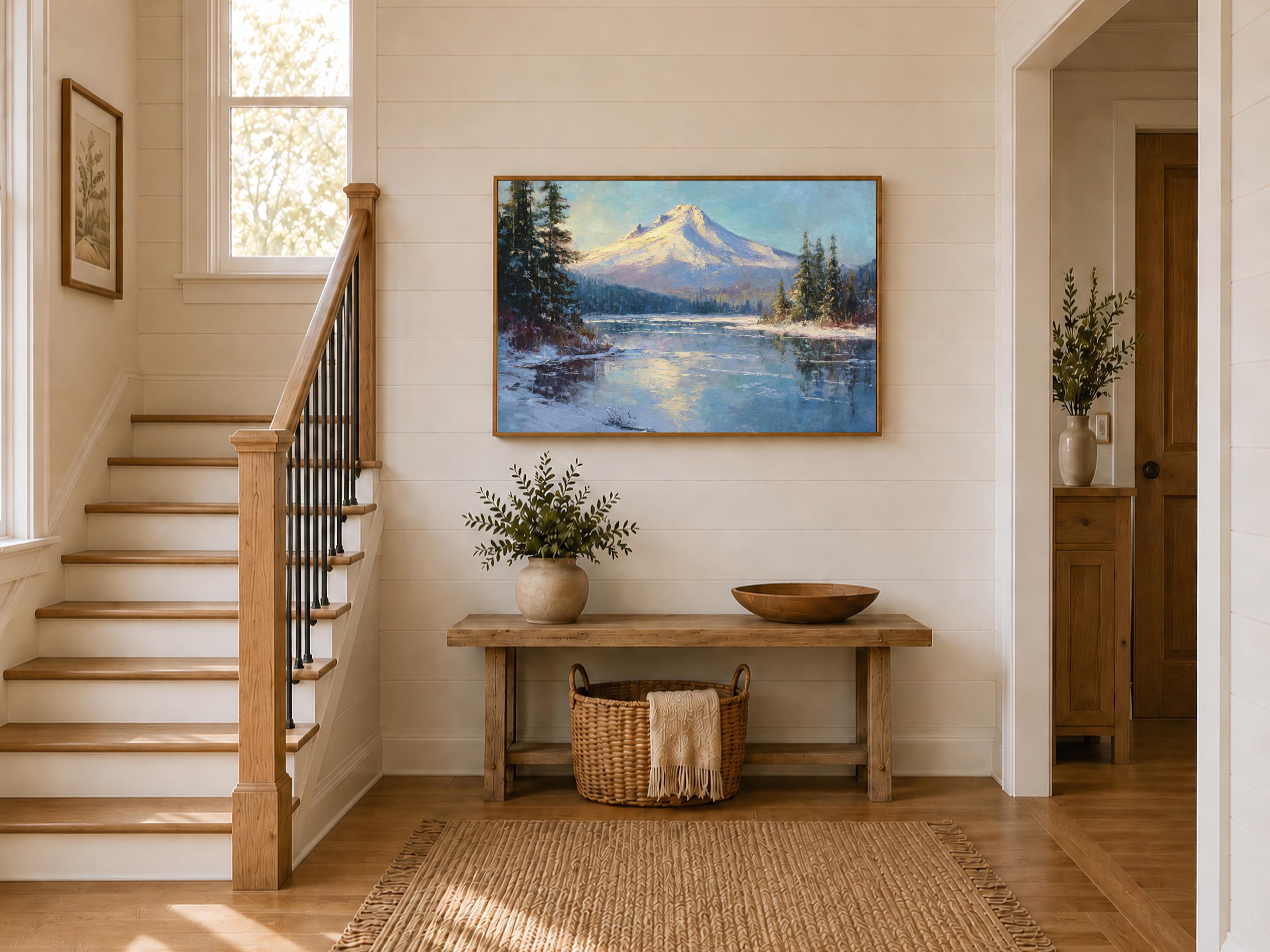 Mount Hood Canvas, Trillium Lake Reflection Wall Art, Oregon