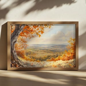 Shenandoah National Park Painting, Blue Ridge Mountain Wall Art, Virginia Autumn Fall Foliage Artwork, Big Meadows Nature Landscape Print