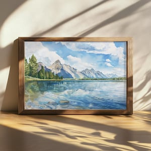 湖 風景画 （P） 印刷可能なミシガン湖の絵画、北米の五大湖の壁画、ミシガン州の冬の雪