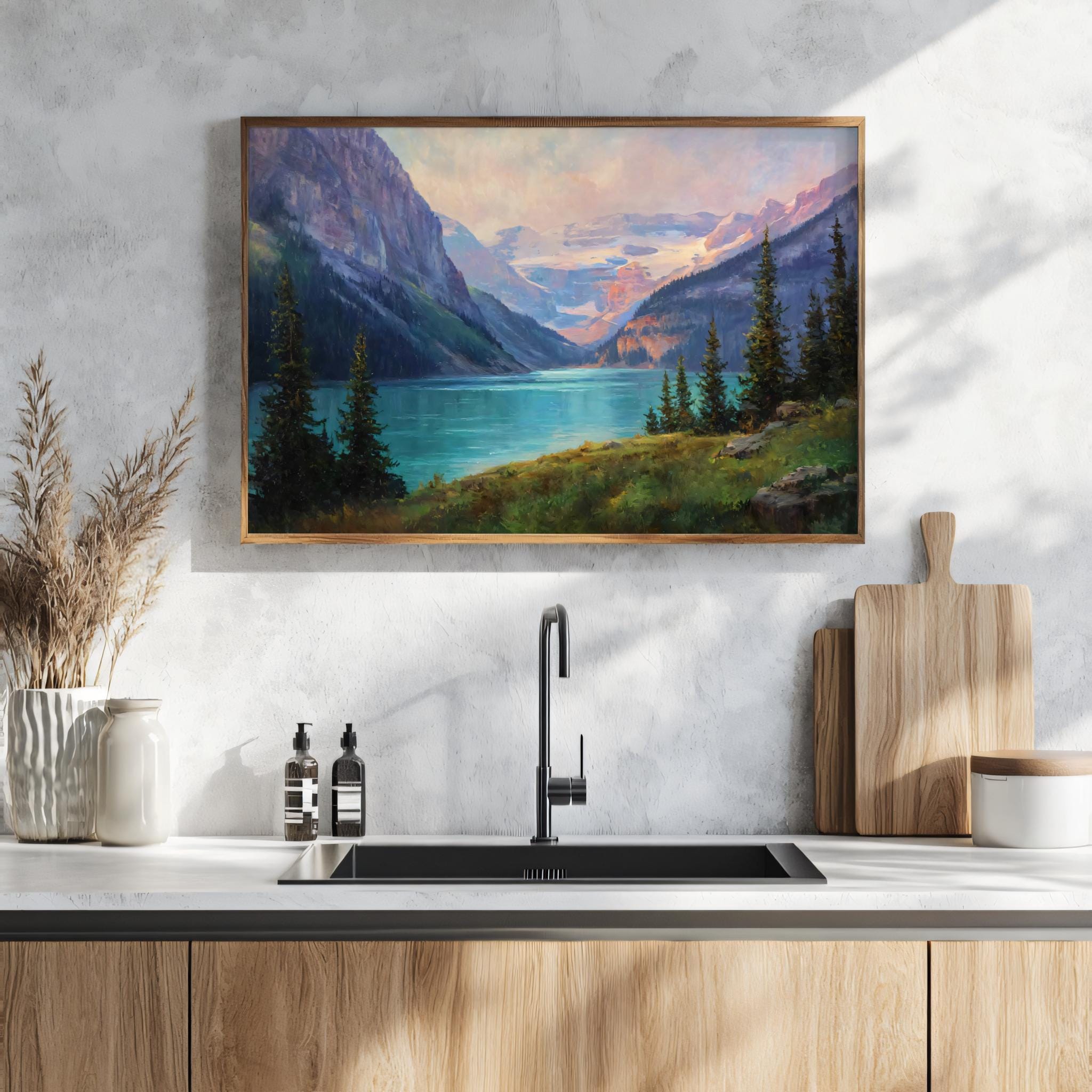 レイク・ルイーズの絵画、バンフ国立公園の壁画、カナディアン