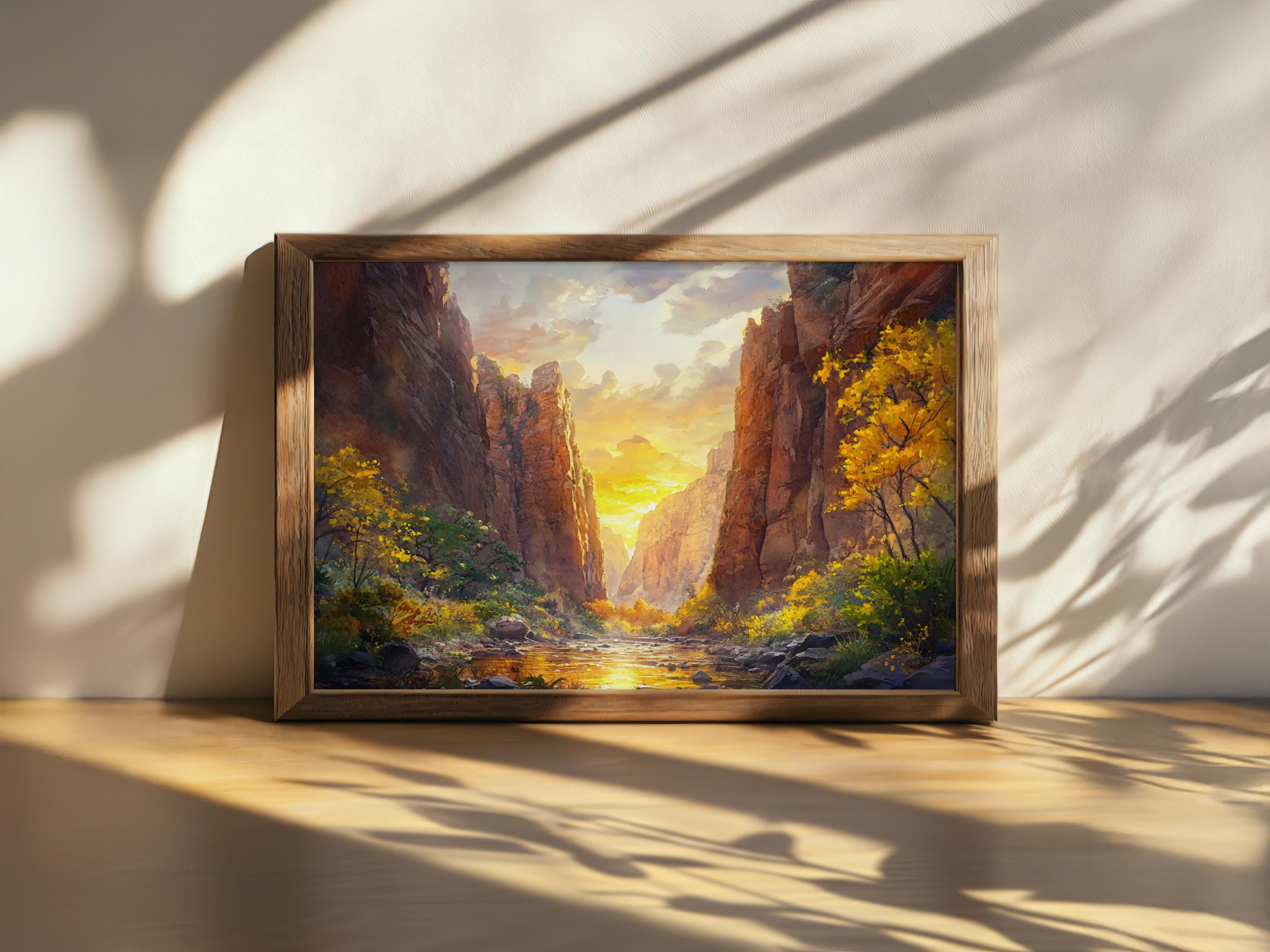 Printable the Narrows Painting, Zion National Park Wall Art, Utah