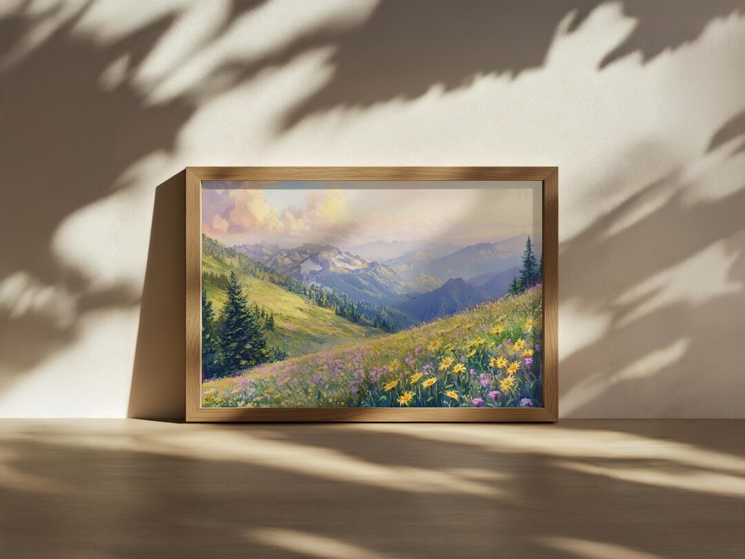 Olympic National Park Sunrise Painting, Hurricane Ridge Wall Art