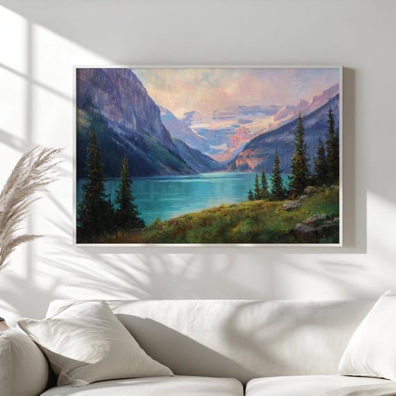 絵画　John Greco 作 LAKE Louise カナダ レイク・ルイーズ il_fullxfull.3802207055_nr52.jpg