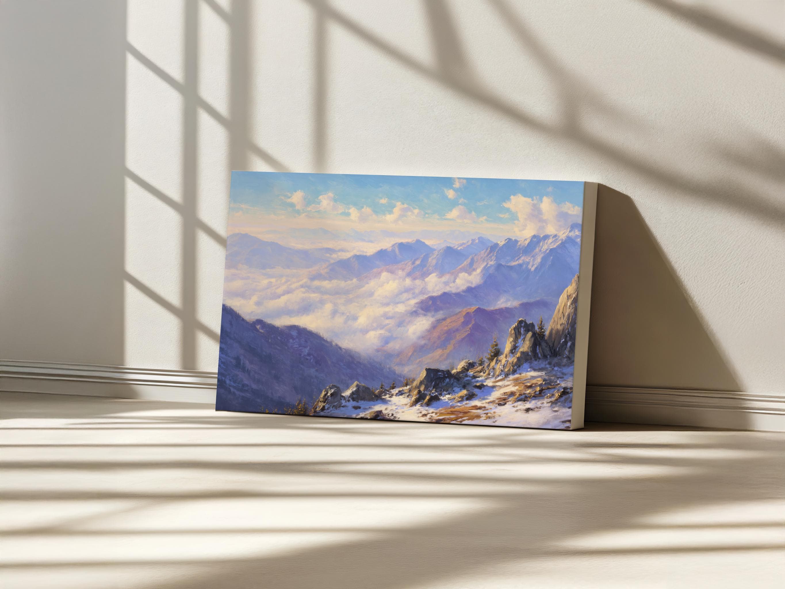 セコイア国立公園のキャンバス画、モロ・ロック山頂の壁画