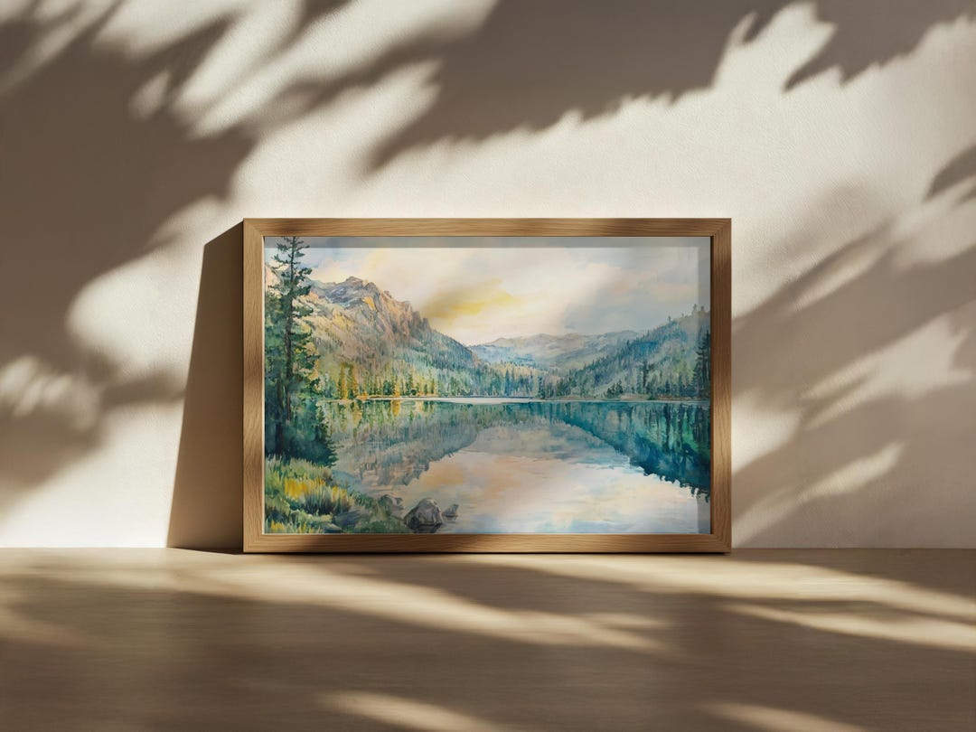 Bear Lake Reflection Painting, Rocky Mountain National Park Wall Art ...