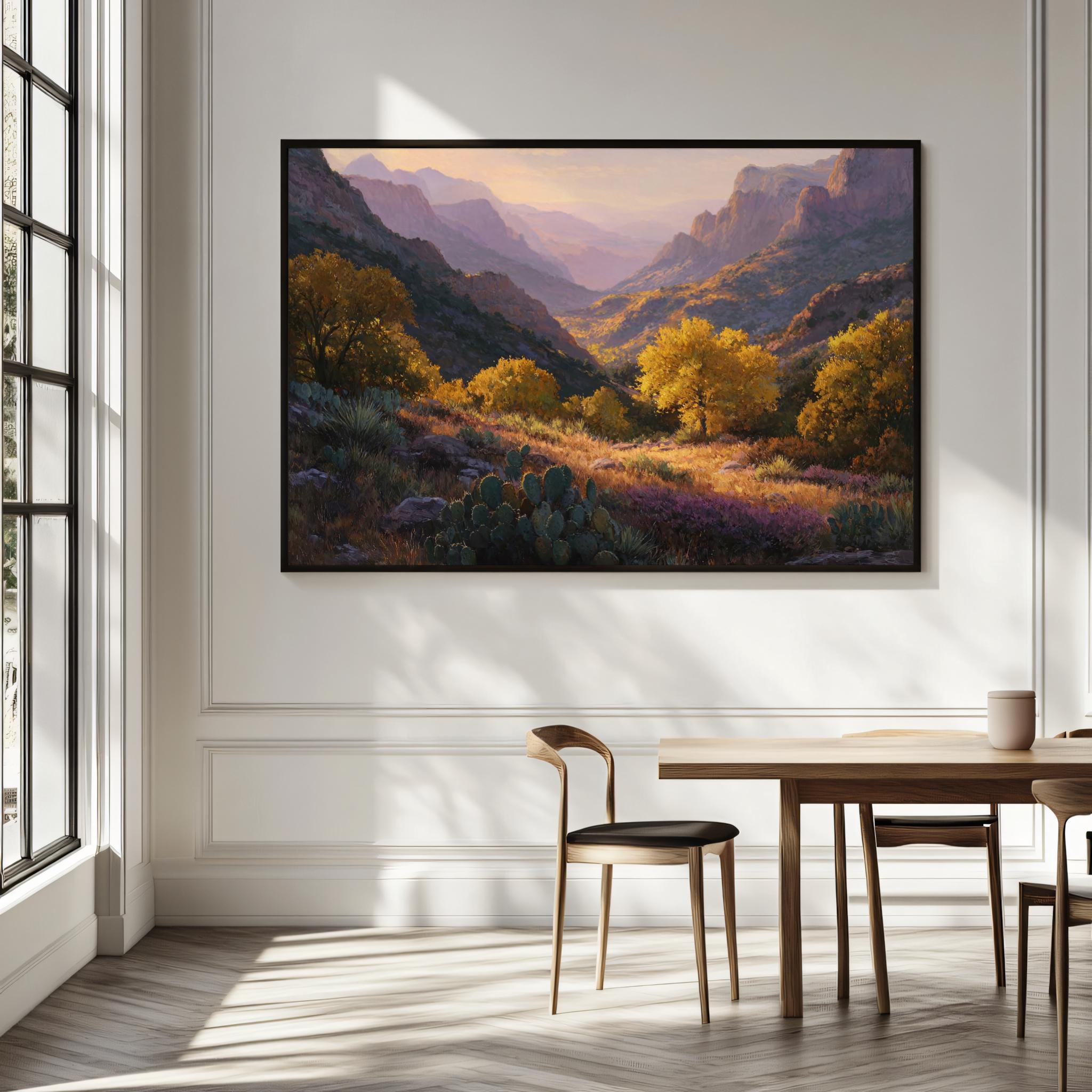 Zion National Park Painting, Zion Valley Autumn Nature Wall Art